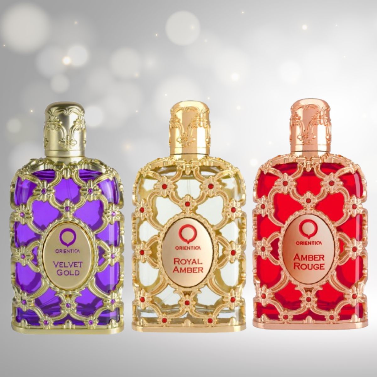 Orientica Luxury Collection Amber Rouge + Royal Amber + Velvet Gold