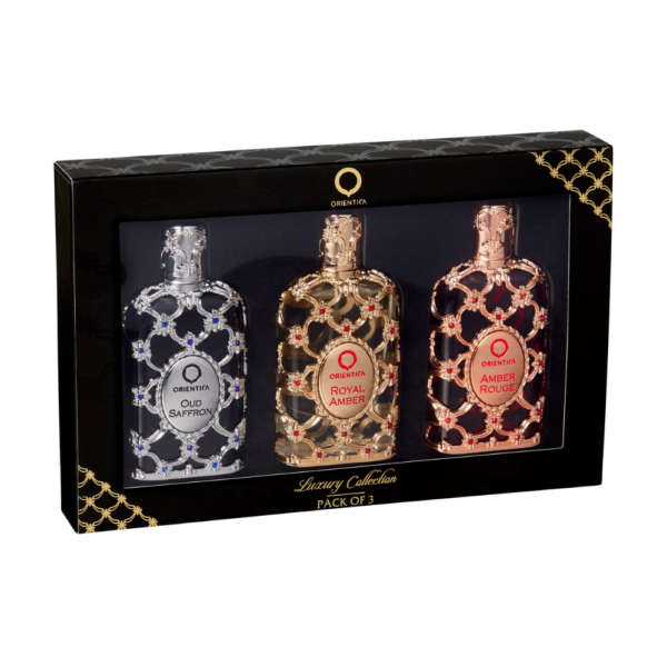 Kit de Perfumes Luxury Collection Amber Rouge + Royal Amber + Oud Saffron Eau de Parfum - 3 x 30ml - Perfume Feminino - Orientica