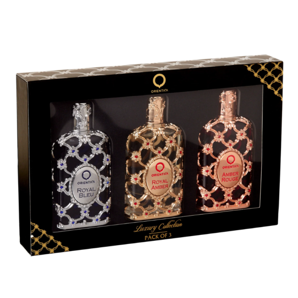 Kit de Perfumes Luxury Collection Amber Rouge + Royal Amber + Royal Bleu Eau de Parfum - 3 x 30ml - Perfume Feminino - Orientica